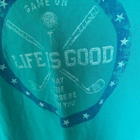 Crusher Golf Tee Short Sleeve May The Course Be With You Women's Sz Large Blue - Picture 6 of 6